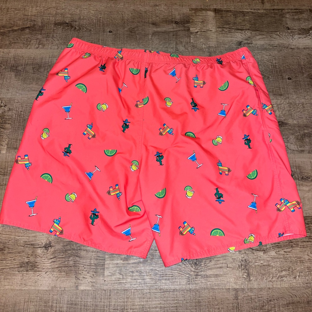 True Nation Coral Pink Margaritas, Limes & Piñatas Swimsuit - Men's Size 4XL EUC - Picture 5 of 6